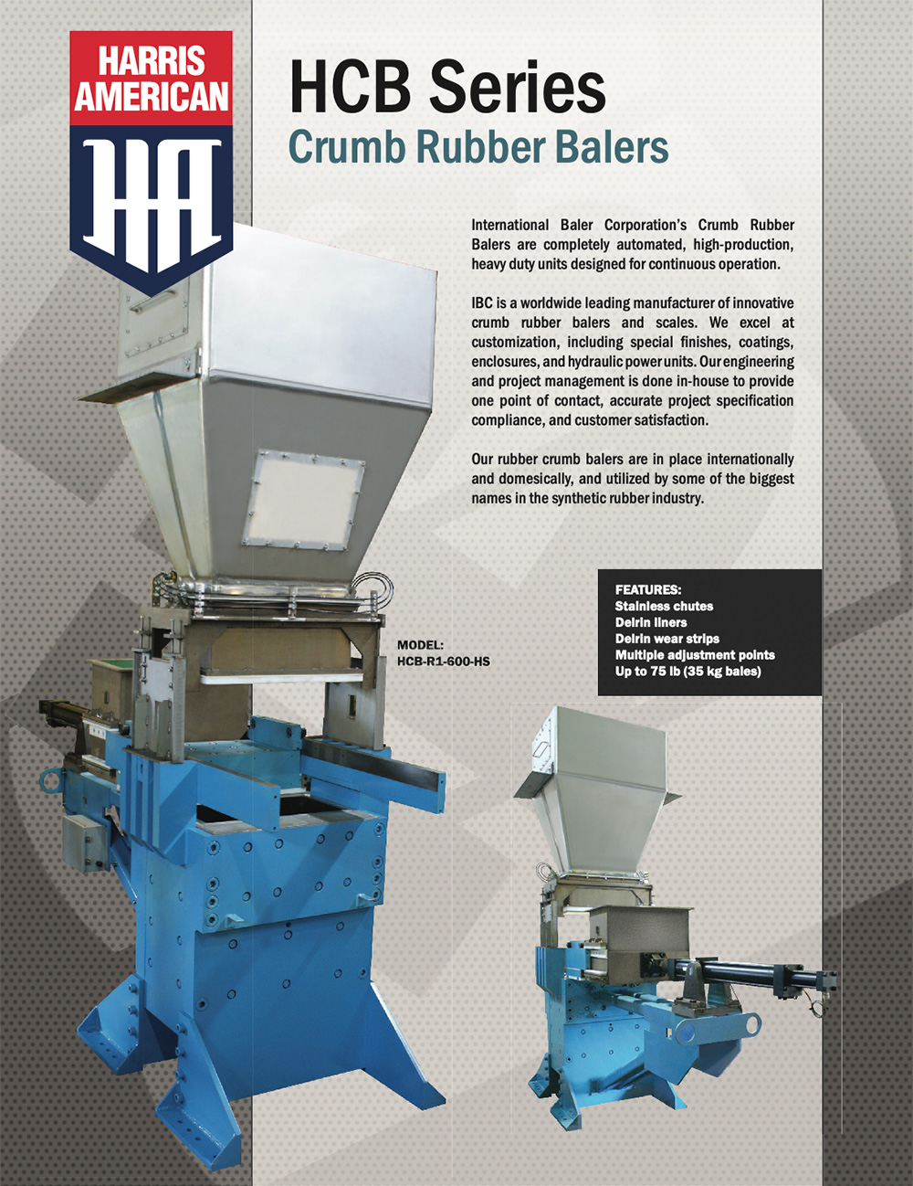 HCB HAC - Crumb Rubber Balers